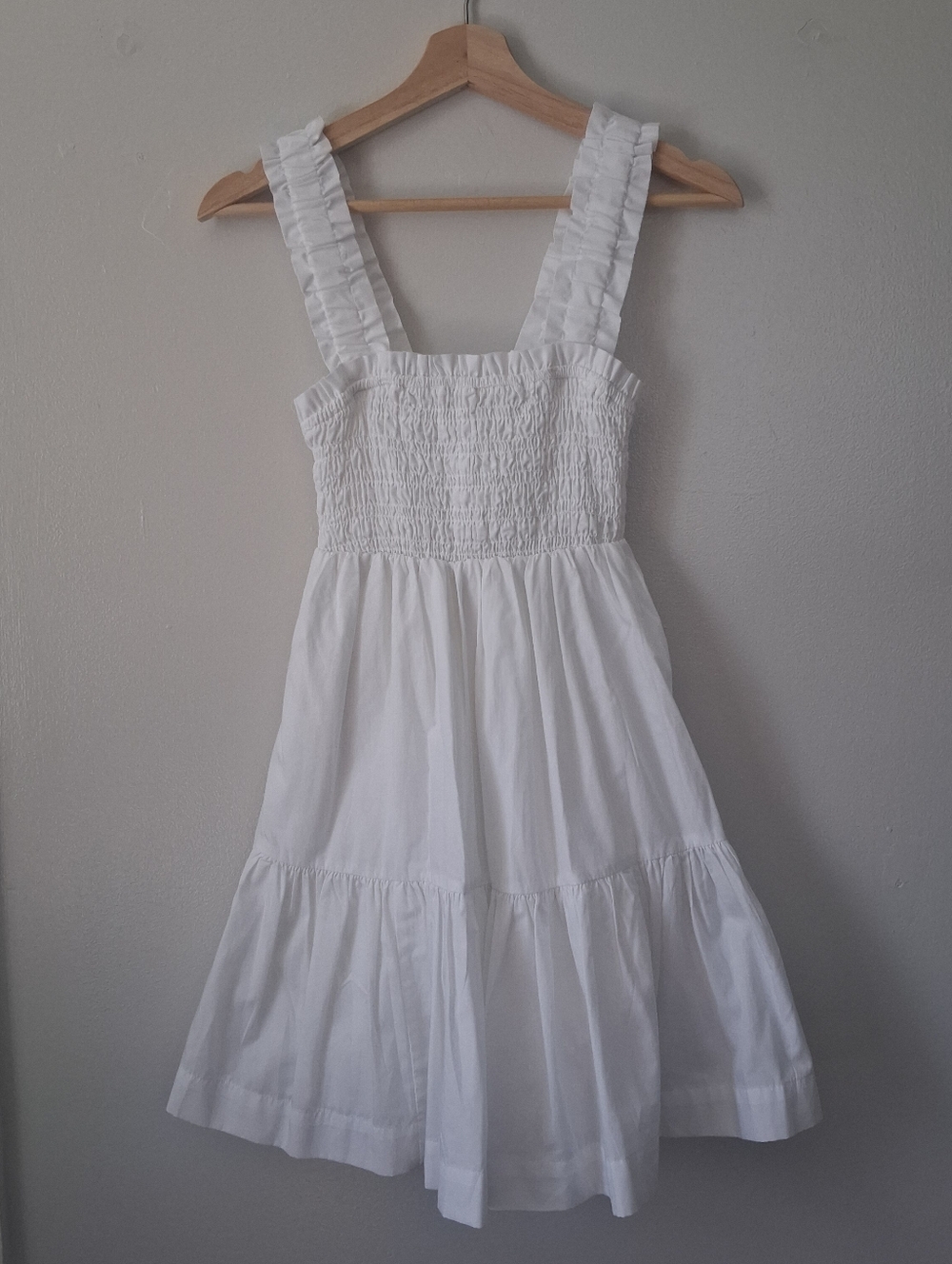 Abercrombie & Fitch White Smock Dress Cotton & Poly Mix